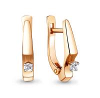 941917к Серьги (Au 585) (2 Бр Кр-57 0,100Ct 3/5А)