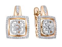 С112-8785 Серьги (Au 585) (2 Бр Кр 57 0,027Ct 3/6 ,2 Бр Кр 57 0,017Ct 3/6 ,4 Бр Кр 57 0,017Ct 3/6 ,144 Бр Кр 57 0,463Ct 3/6)