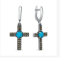 9230окс.-411 Серьги (Ag 925)