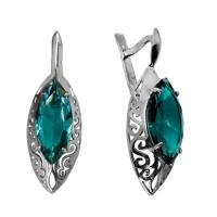 251-0832-78 Серьги (Ag 925) (2 Юв.кристалл Маркиз 16.00*8.00 Параиба 5,870ct)