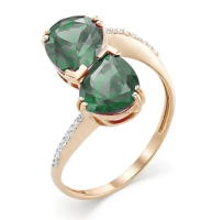01-1-544-09 Кольцо (Au 585) (Агат 1,231Ct ,Фианит 0,018)