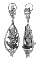 12693с Серьги "Летучая Мышь" (Ag 925)