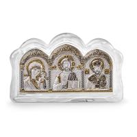 MST-1G/B, Спаситель, Казанская БМ, Николай Чудотворец, триптих, муранское стекло 78х125