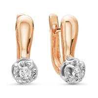 02-1550 Серьги (Au 585) (2 Бр Кр-57 0,220Ct 3/5А)