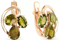 02-1-281-59 Серьги (Au 585) (Султанит синт. 0,306Ct ,Султанит синт. 0,501Ct ,Султанит синт. 0,323Ct)