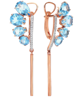 4705605а Серьги (Au 585) (Фианит 0,030 ,Топаз swiss 0,556Ct ,Топаз swiss 0,222Ct ,Топаз swiss 0,314Ct ,Топаз swiss 0,500Ct)