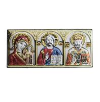 AP-1G/M, Спаситель, Казанская БМ, Николай Чудотворец, триптих, эмаль, 34х77