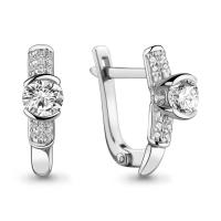 941197 Серьги (Au 585) (24 Бр Кр-57 0,070Ct 2/5А,4 Бр Кр-57 0,020Ct 2/5А,2 Бр Кр-57 0,480Ct 4/5А)