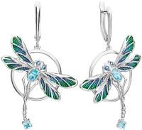 02-4781-00-201-0200-68 Серьги "Стрекоза" (Ag 925)