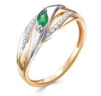 01-3085/1 Кольцо (Au 585) (16 Бр Кр-57 0,072Ct 3/5А,1 Из Маркиз 0,110Ct 3/3)