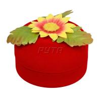 Футляр флокированный, круглый с цветком, серия "Романтика",арт 40901