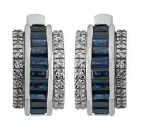 81721378БС Серьги (Au 585) (40 Бр Кр-57 0,520Ct 3/4А,20 Сапф 3,330Ct 2/2)