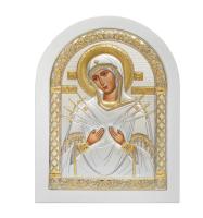 A-3/006G/B, Семистрельная БМ, икона арочная, белое дерево 105х140