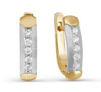 БР120173 Серьги (Au 585) (10 Бр Кр-57 0,291Ct 4/4А)