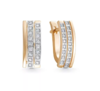 2-833-10 Серьги (Au 585) (34 Бр Кр-57 1,25 3/5А (120-200) 0,264Ct)