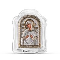 MSA-1/006G/B, Семистрельная БМ, икона арочная, белое муранское стекло 57х75