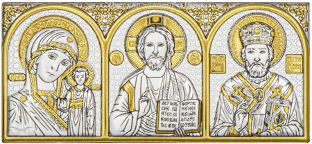 AP-2G, Спаситель, Казанская БМ, Николай Чудотворец, триптих, 46х101