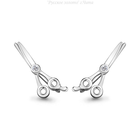 48653А.5 Серьги "Ножницы" (Ag 925)