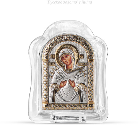 MSA-1/006G/B, Семистрельная БМ, икона арочная, белое муранское стекло 57х75