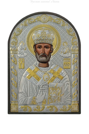 PAL-3/003AG, Николай Чудотворец, икона арочная, пластик 96х138