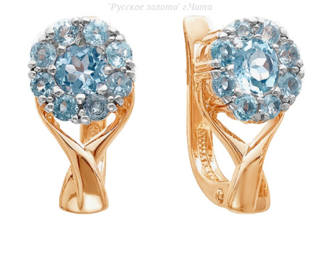 С122-3902Т Серьги (Au 585)