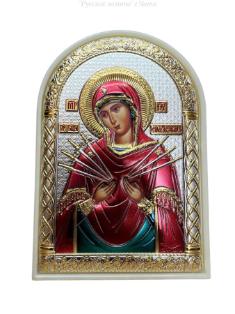 PL-3/006G/M/B, Семистрельная БМ, икона арочная, пластик белый, эмаль 80х115