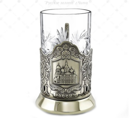 416ПС00001 Подстаканник "Храм Спаса На Крови"+ Стакан (Ag 925)